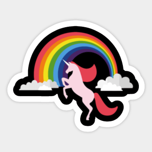 Unicorn With Rainbow Funny T shirt Sticker